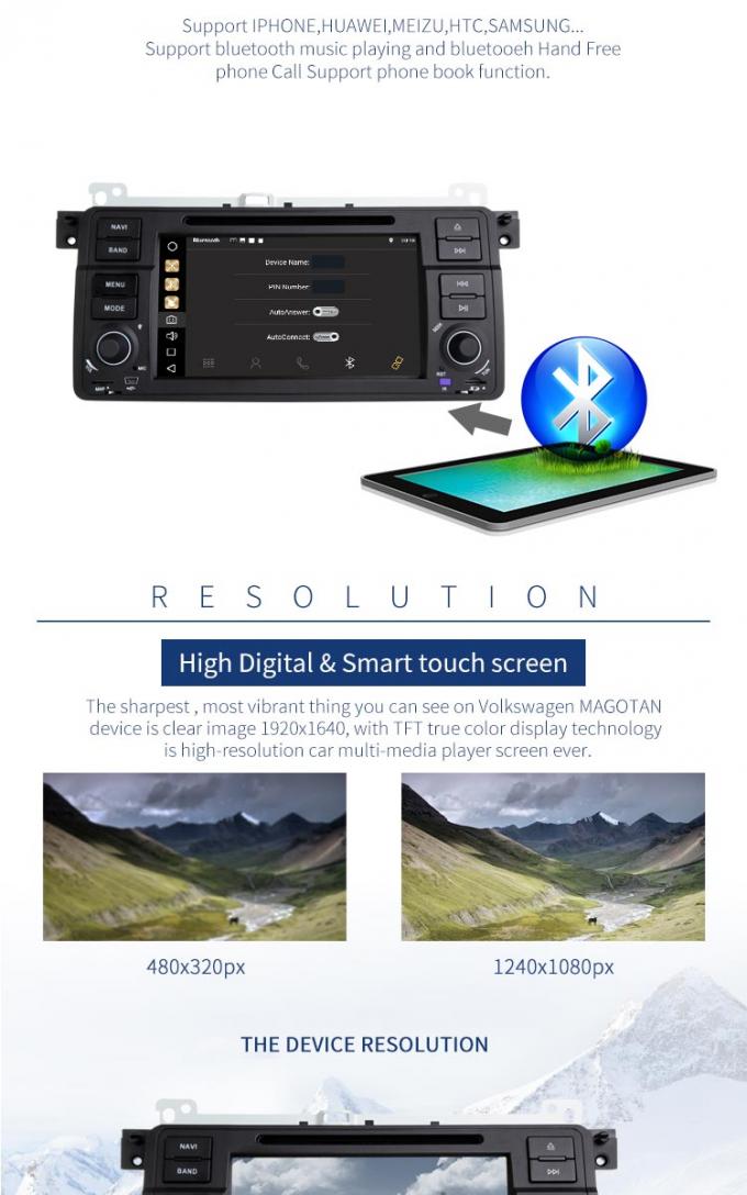 ДВД-плеер БМВ ПС6 ГПС андроида 8,1 с игроком аудио до полудня ФМ МП4 МП3