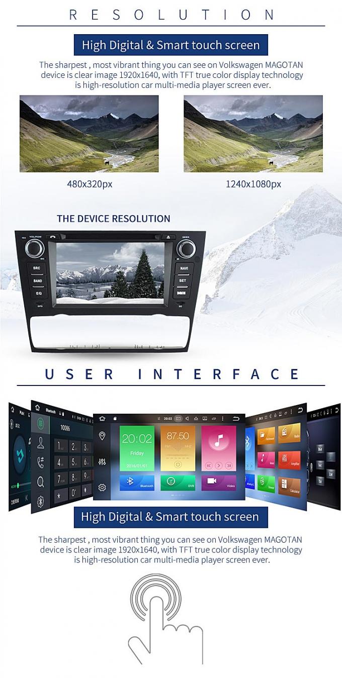 Андроид 8,0 7 экран касания ДВД-плеера БМВ ГПС дюйма Э90 с Каньбус