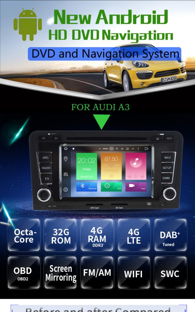ДВД-плеер автомобиля Ауди андроида Гпс экрана касания с Блуэтоотх Плайсторе