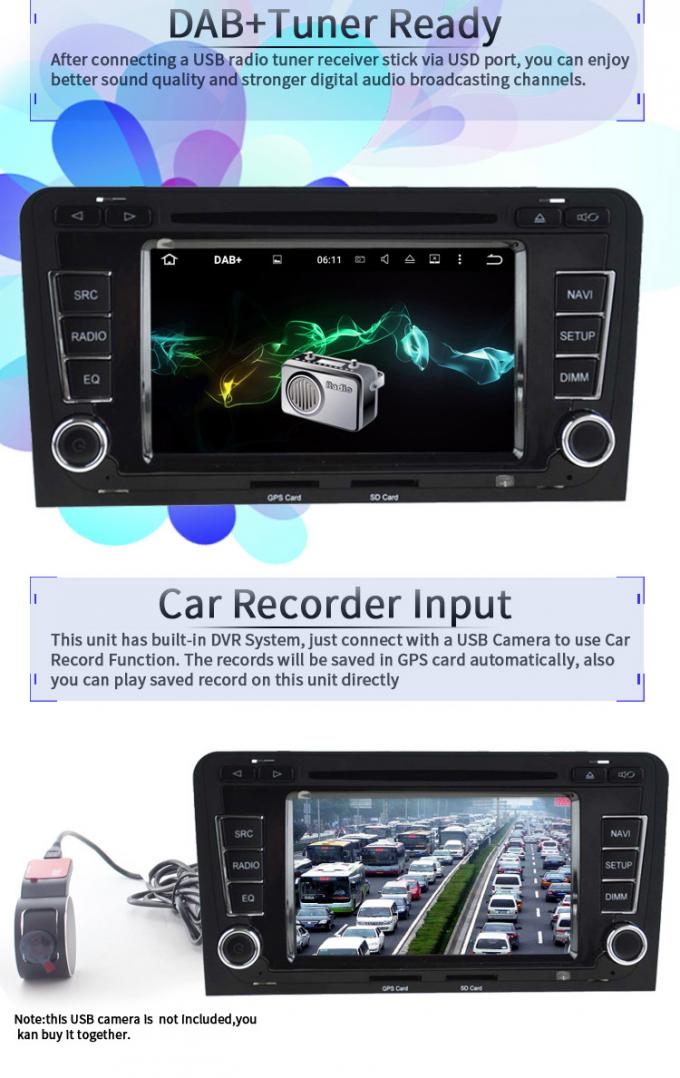 ДВД-плеер автомобиля Ауди андроида Гпс экрана касания с Блуэтоотх Плайсторе