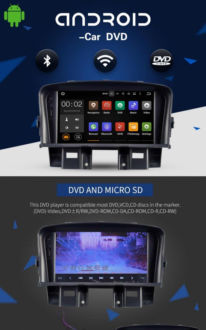 ДВД-плеер автомобиля Шевроле андроида 7,1 с стерео ОЭМ коробки ТВ ГПС БТ монитора подходящим