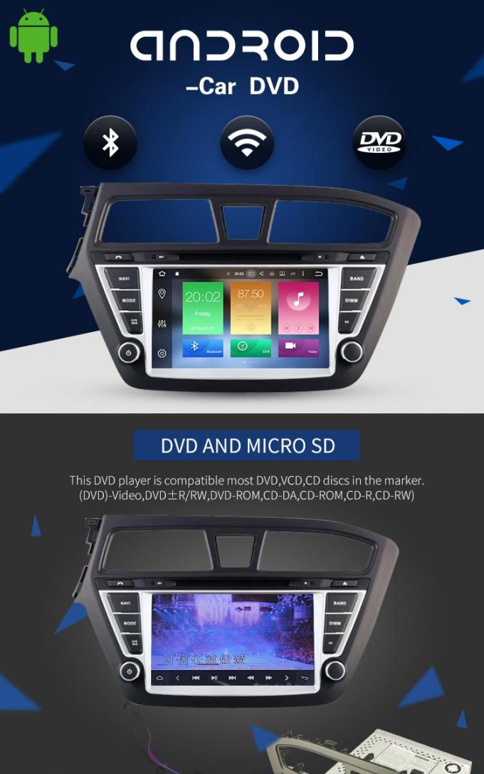 ДВД-плеер автомобиля Хюндай андроида 8,0 экрана касания с видео Вифи БТ ГПС ВСПОМОГАТЕЛЬНЫМ