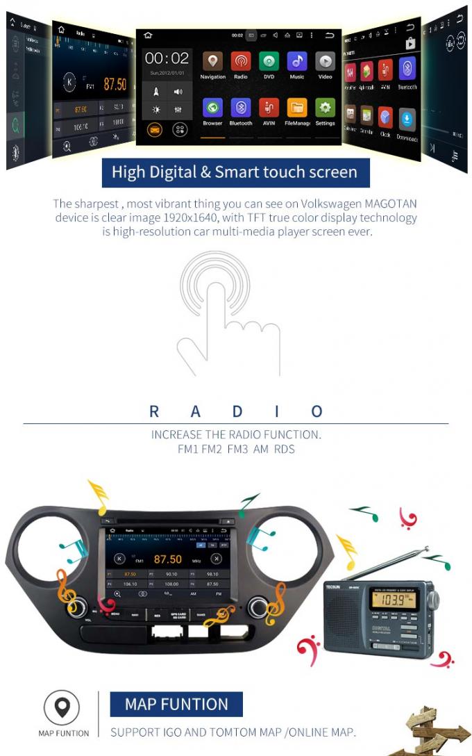 Первоначальный ДВД-плеер Гпс навигации Хюндай И30 пользовательского интерфейса автомобиля с тюнером радио