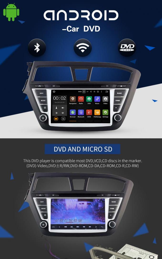 Андроид 7,1 медиа-проигрывателя Хюндай автомобиля экрана касания 8 дюймов с задней камерой ВСПОМОГАТЕЛЬНОЙ