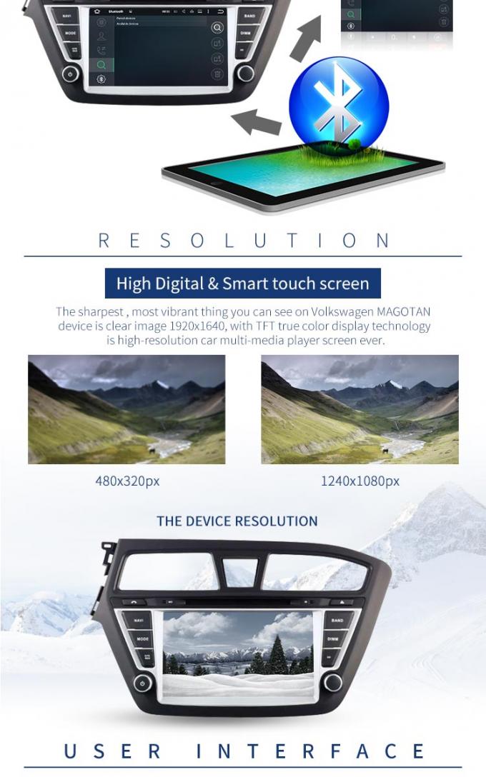 Андроид 7,1 медиа-проигрывателя Хюндай автомобиля экрана касания 8 дюймов с задней камерой ВСПОМОГАТЕЛЬНОЙ