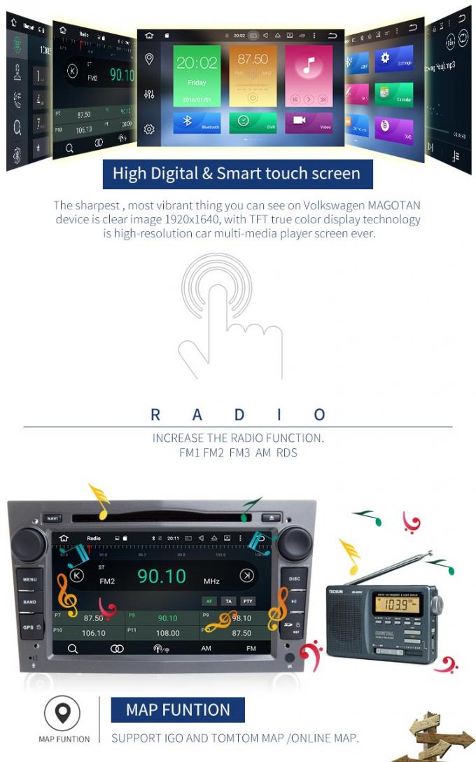 ДВД-плеер автомобильного радиоприемника Вектра Опел андроида 8,0 с радио ОБД БТ освобождает карту