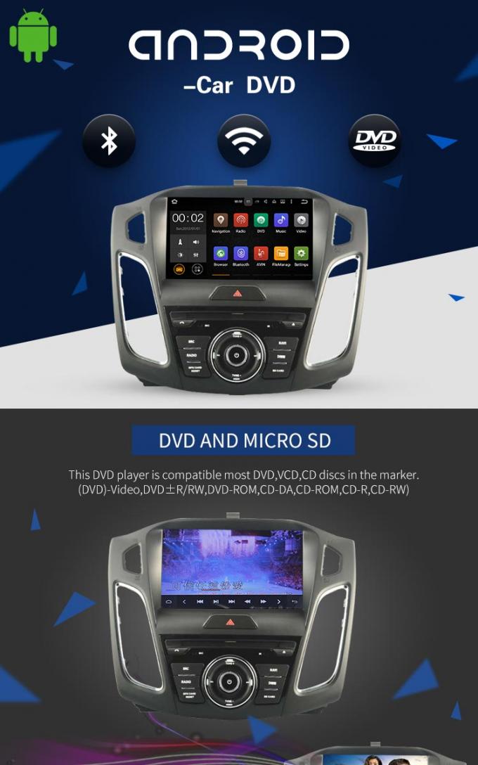 Андроид 7,1 ДВД-плеера автомобиля Форда экрана касания 9 дюймов с полной картой онлайн карты евро